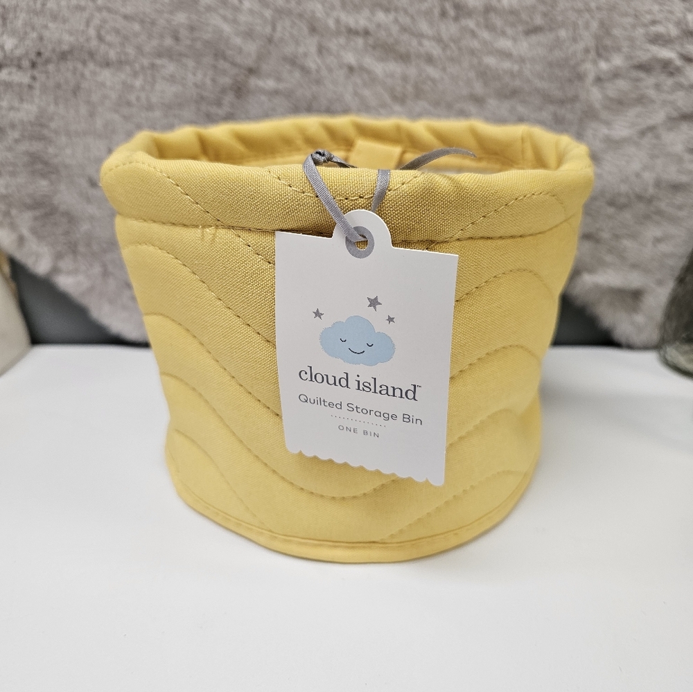 Quilted Fabric Small Round Storage Basket